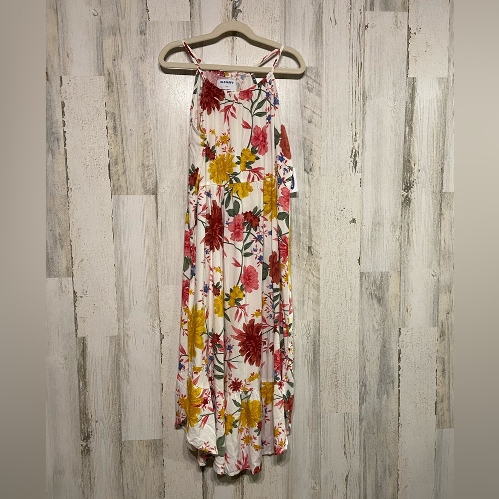 NWT Old Navy White Pink Floral Sleeveless Dress XL (14)
